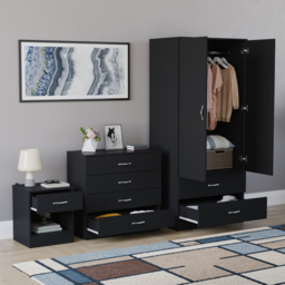 Vida Designs Riano Black 3 Piece Bedroom Furniture Set - Wilko - thumbnail 6