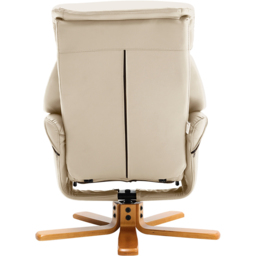 Living and Home Beige Linen Duck Foot Base Swivel Recliner with Ottoman - Size: Single - Cream - Wilko - thumbnail 6
