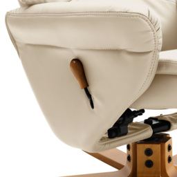 Living and Home Beige Linen Duck Foot Base Swivel Recliner with Ottoman - Size: Single - Cream - Wilko - thumbnail 7