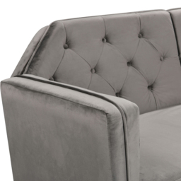 Comfy Living 3 Seater Grey and Gold Plush Velvet Tufted Sofa Bed - Wilko - thumbnail 6