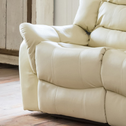 Almeira 3 Seater Cream Bonded Leather Recliner Sofa - Artemis Home - Wilko - thumbnail 4