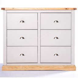 Cabinet Bits Bomporto 6 Drawer Grey Chrome Cup Handle Chest of Drawers - Wilko - thumbnail 3