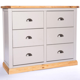 Cabinet Bits Bomporto 6 Drawer Grey Chrome Cup Handle Chest of Drawers - Wilko - thumbnail 4