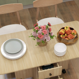 HOMCOM 6 Seater Natural Wood Drop Leaf Dining Table - Yellow - Wilko - thumbnail 4