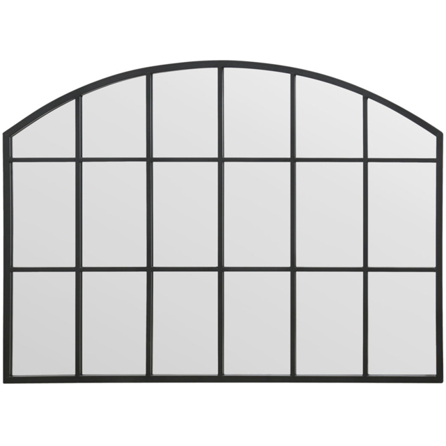 MirrorOutlet The Arcus Black Framed Arched Garden Wall Mirror 90 x 65cm - Size: 90 x 65 x 3cm - Wilko - image 1