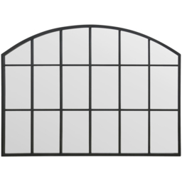 MirrorOutlet The Arcus Black Framed Arched Garden Wall Mirror 90 x 65cm - Size: 90 x 65 x 3cm - Wilko - thumbnail 1