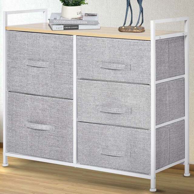 Portland 5 Drawer Grey Chest of Drawers - Multi - Wilko - image 1