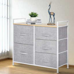 Portland 5 Drawer Grey Chest of Drawers - Multi - Wilko - thumbnail 6