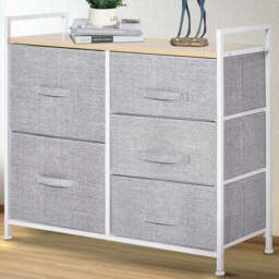 Portland 5 Drawer Grey Chest of Drawers - Multi - Wilko - thumbnail 1