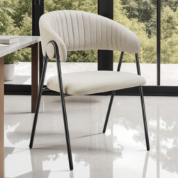 tectake Bedano Set of 4 Greige Dining Chair - Grey - Wilko