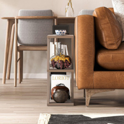 Decortie Lazena 2 Shelf Mocha Grey Modern Side End Table - Size: 55.4 x 60 x 21.2cm - Wilko - thumbnail 6