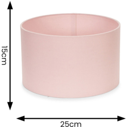 ValueLights Reni Blush Fabric Small Drum Shade - Size: 25 x 15 x 25cm - Pink - Wilko - thumbnail 7
