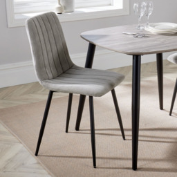 Core Products Aspen Set of 2 Grey and Black Straight Stitch Cord Dining Chair - Wilko - thumbnail 6