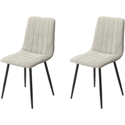 Core Products Aspen Set of 2 Grey and Black Straight Stitch Cord Dining Chair - Wilko - thumbnail 5