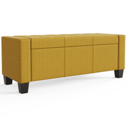 GFW Verona Mustard Ottoman Storage Bench - Size: 39 x 104 x 39cm - Yellow - Wilko - thumbnail 3