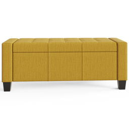 GFW Verona Mustard Ottoman Storage Bench - Size: 39 x 104 x 39cm - Yellow - Wilko - thumbnail 4