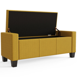 GFW Verona Mustard Ottoman Storage Bench - Size: 39 x 104 x 39cm - Yellow - Wilko - thumbnail 5