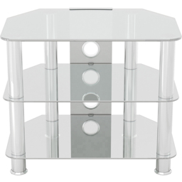 AVF Classic 2 Shelf Clear and Chrome Glass Corner TV Unit with Cable Management - AVF Group Ltd - Wilko - thumbnail 4