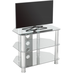 AVF Classic 2 Shelf Clear and Chrome Glass Corner TV Unit with Cable Management - AVF Group Ltd - Wilko - thumbnail 6