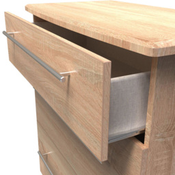 Crowndale Sherwood 3 Drawer Bardolino Oak Deep Chest of Drawers - Brown - Wilko - thumbnail 7