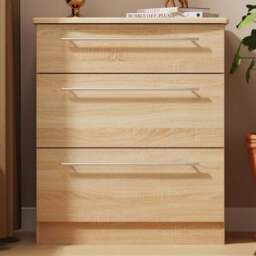 Crowndale Sherwood 3 Drawer Bardolino Oak Deep Chest of Drawers - Brown - Wilko - thumbnail 1
