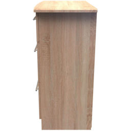 Crowndale Sherwood 3 Drawer Bardolino Oak Deep Chest of Drawers - Brown - Wilko - thumbnail 4