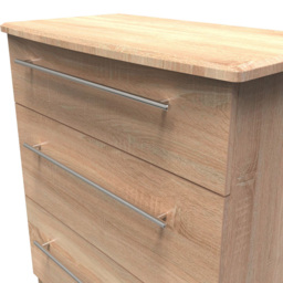 Crowndale Sherwood 3 Drawer Bardolino Oak Deep Chest of Drawers - Brown - Wilko - thumbnail 6