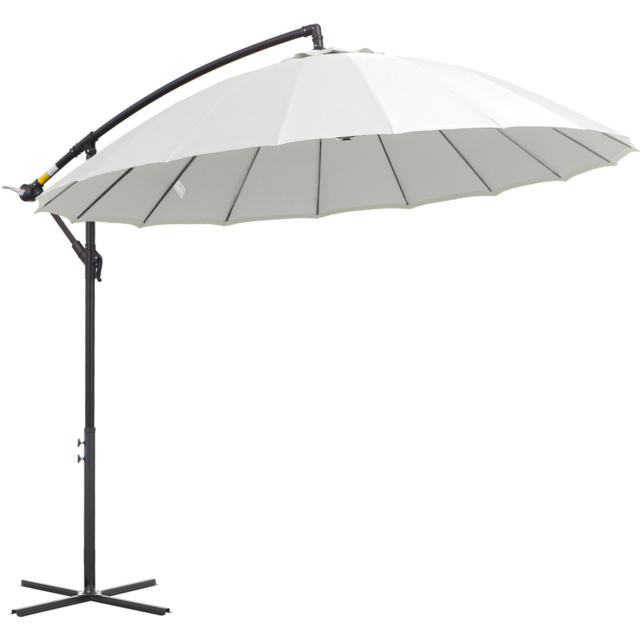 Outsunny Off White Crank Handle Cantilever Banana Parasol 3m - Cream - Wilko - image 1