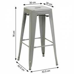 FWStyle Silver Gloss Metal Bar Stool 4 Pack - Size: Set of 4 - Wilko - thumbnail 7