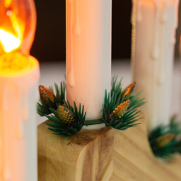 The Christmas Workshop 7 LED Pine Flickering Candle Bridge Light - Wilko - thumbnail 4