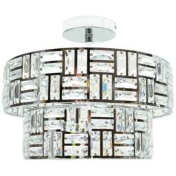 ValueLights Elise 2 Tier Silver Acrylic Jewel LED Ceiling Light - Wilko