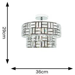 ValueLights Elise 2 Tier Silver Acrylic Jewel LED Ceiling Light - Wilko - thumbnail 5