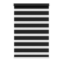 New Edge Blinds Black Day and Night Zebra Roller Blind 105cm - Size: W 105cm x D 5cm - Wilko - thumbnail 3