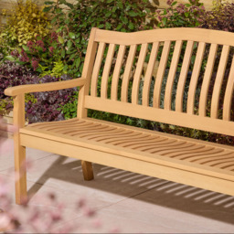 Rowlinson Hemsway 3 Seater Natural Garden Bench - Brown - Wilko - thumbnail 4
