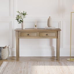 Home Vida Panama 2 Drawer Solid Pine Console Table - Size: 40 x 110 x 72cm - Brown - Wilko - thumbnail 4