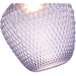 Happy Homewares Soft Lilac and Purple Curvy Diamond Etched Glass Pendant Shade - Size: 25 x 21 x 21cm - Wilko - thumbnail 7