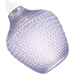 Happy Homewares Soft Lilac and Purple Curvy Diamond Etched Glass Pendant Shade - Size: 25 x 21 x 21cm - Wilko - thumbnail 5