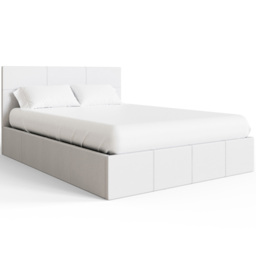 GFW Small Double White Faux Leather End Lift Ottoman Bed with Bonnell Mattress - Wilko - thumbnail 4
