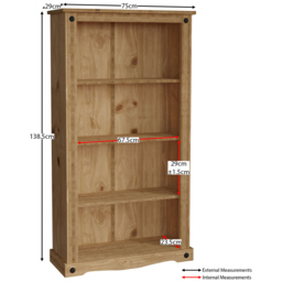 VIDA DESIGNS Corona 4 Shelf Medium Bookcase - Brown - Wilko - thumbnail 6