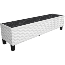 Decorotika Lerze 2 Door Black Marble and White TV Unit - Size: 40.3 x 150 x 35cm - Multi - Wilko - thumbnail 3