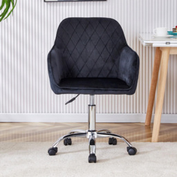 Kosy Koala Grey Wooden L Shaped Office Desk with Black Velvet Upholstered Chair - Wilko - thumbnail 6