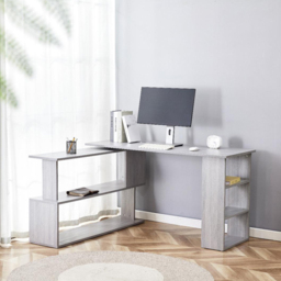 Kosy Koala Grey Wooden L Shaped Office Desk with Black Velvet Upholstered Chair - Wilko - thumbnail 5
