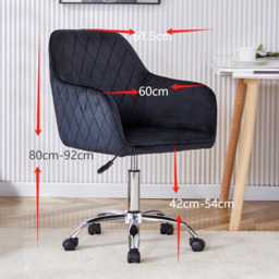 Kosy Koala Grey Wooden L Shaped Office Desk with Black Velvet Upholstered Chair - Wilko - thumbnail 7