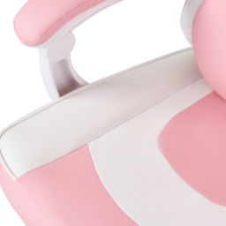Living and Home White and Pink Cat Ear Design Gaming Chair with Massage Lumbar Pillow - Size: 123 x 59 x 88cm - White + Pink - Wilko - thumbnail 7