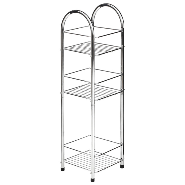 Premier Housewares 3 Tier Chrome Storage Stand - Size: 24 x 22 x 81cm - Silver - Wilko - image 1