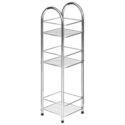 Premier Housewares 3 Tier Chrome Storage Stand - Size: 24 x 22 x 81cm - Silver - Wilko