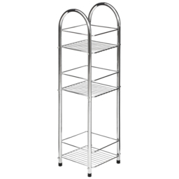 Premier Housewares 3 Tier Chrome Storage Stand - Size: 24 x 22 x 81cm - Silver - Wilko - thumbnail 3
