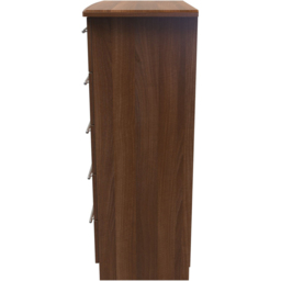 Crowndale Sherwood 5 Drawer Noche Walnut Chest of Drawers - Brown - Wilko - thumbnail 4