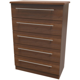 Crowndale Sherwood 5 Drawer Noche Walnut Chest of Drawers - Brown - Wilko - thumbnail 5