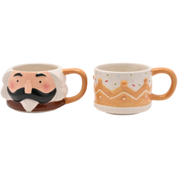 The Seasonal Gift Co. Santa & Friends 2 Piece Gingerbread Nutcracker Ceramic Stacking Mugs Set - Size: 13 x 13.5 x 9.5cm - Brown - Wilko - thumbnail 4